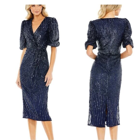 Mac Duggal Dresses & Skirts - NWT Mac Duggal Midnight sequin midi dress style 5578 size 8 women's